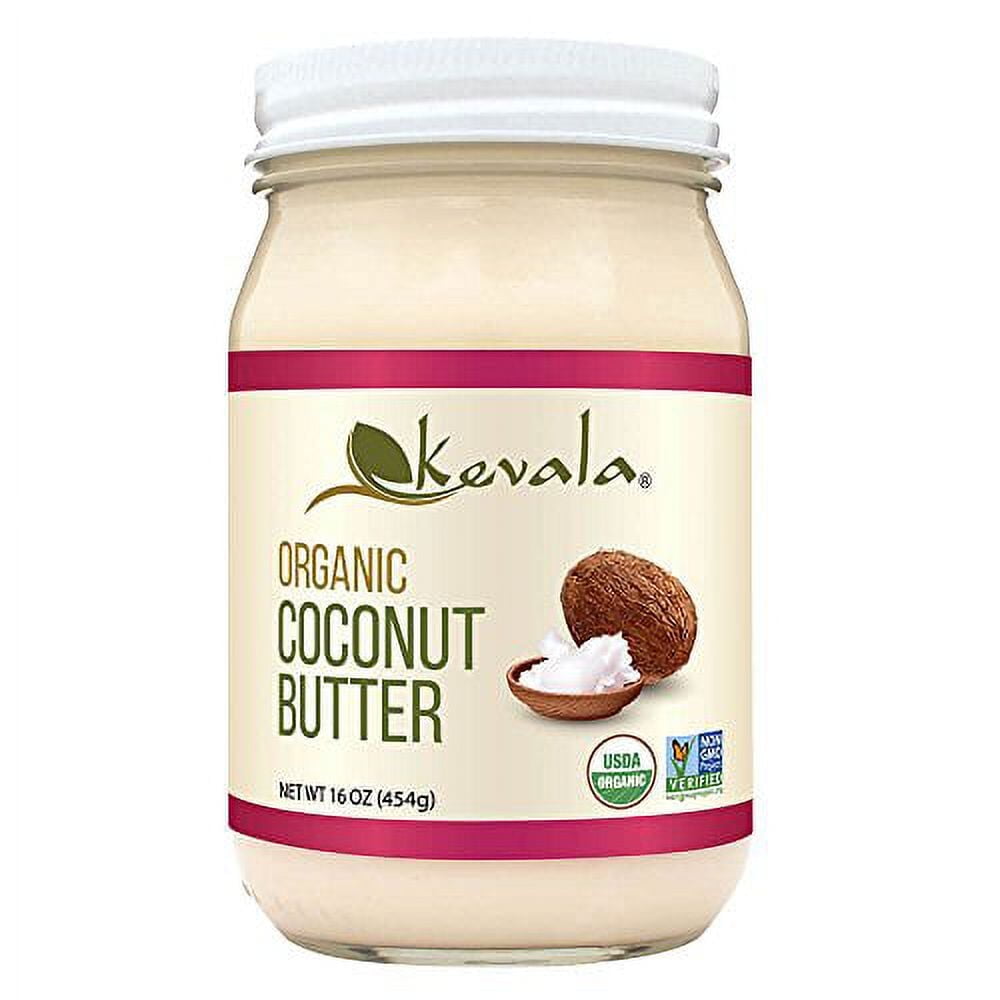 Kevala Organic Coconut Butter – Raw, Cold-Pressed Spread & Cream Alternative for Baking, Desserts & Toast 16 oz (3 pack)