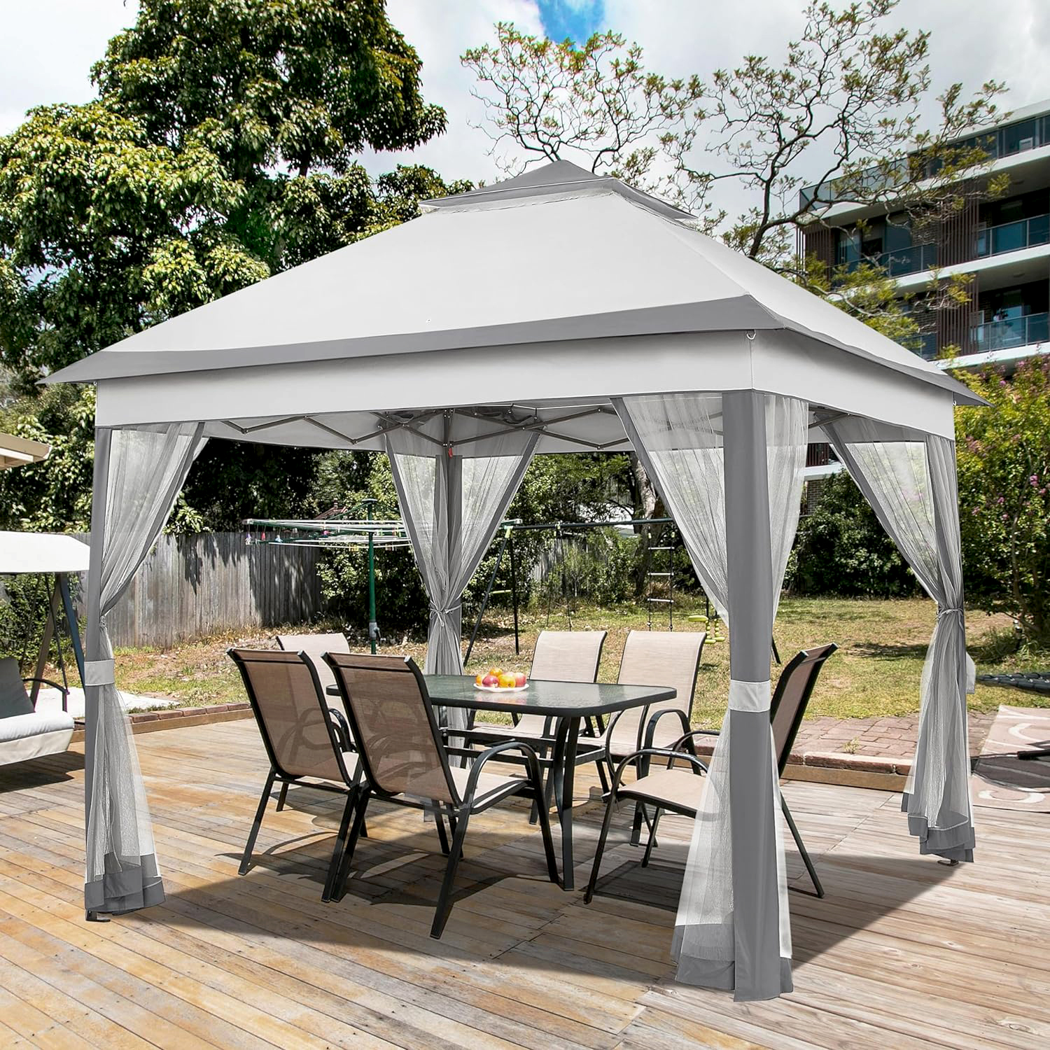 11x11 Pop Up Gazebo Outdoor Canopy Shelter, Instant Patio Gazebo, Sun ...