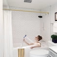 thumbnail image 2 of Tringle de Rideau de Douche Dorée 30-76 Pouces (2.5-6.33 Pieds) 1PCS Tringle de Rideau de Douche Sans Perçage Tringle de Douche Dorée Antidérapante Tringle de Rideau de Douche Réglable Ne Rouille Jamais pour Fenêtre de Salle de Bain Salon, 2 of 6