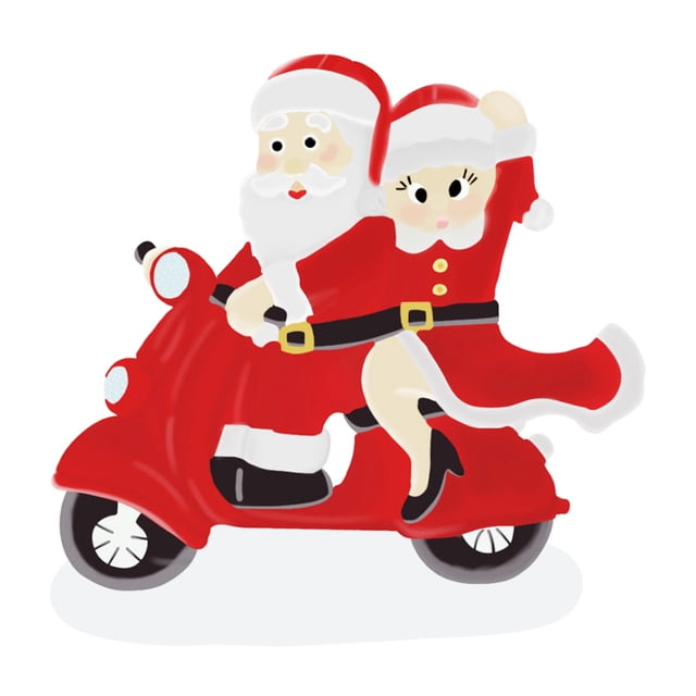 Colgantes De Motocicleta De Papá Noel, Adornos Colgantes De Navidad Diy Para Decoración De Árbol De Navidad Cateissary HA037930-00