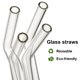 thumbnail image 2 of Pajitas de cristal LIFEHIM resistentes a roturas, 25 cm, transparentes, 4 unidades, 2 of 9