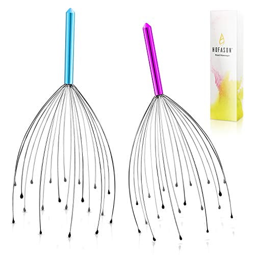 HOFASON 2 PCS Head Massager Scalp Scratcher with 20 Fingers, Handheld