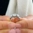 thumbnail image 2 of 2Ct Round Simulated Three Diamond Womens Engagement Ring 14K White Gold Plated, 2 of 2