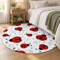 Washable Round Rugs 6 Ft, Ladybug Soft Circle Area Rugs for Living Room ...