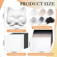 thumbnail image 2 of Kit de máscaras Therian, diseño de gato en blanco, con fieltro y pelo, 60 unidades, de Seenelling, 2 of 6