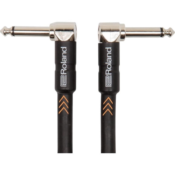 Cable Instrumento Roland Serie Black Negro Conectores Plug Ángulo Recto TR 6.3mm 15 cm