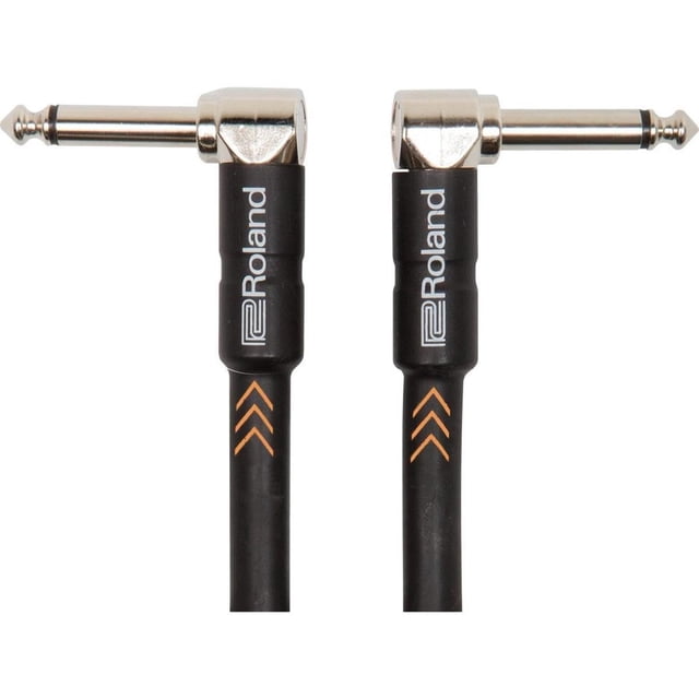 Cable Instrumento Roland Serie Black Negro Conectores Plug Ángulo Recto TR 6.3mm 15 cm