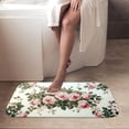 thumbnail image 4 of 1pc Pink Roses on Wall Absorbent Non-Slip Bathroom Thickened Flannel Rug Decor,Soft,Quick Drying,Suitable For Indoor/outdoor Use,Bathrooms,Bedrooms,Kitchens,Terrace,Laundry Rooms,16"x24", 4 of 9