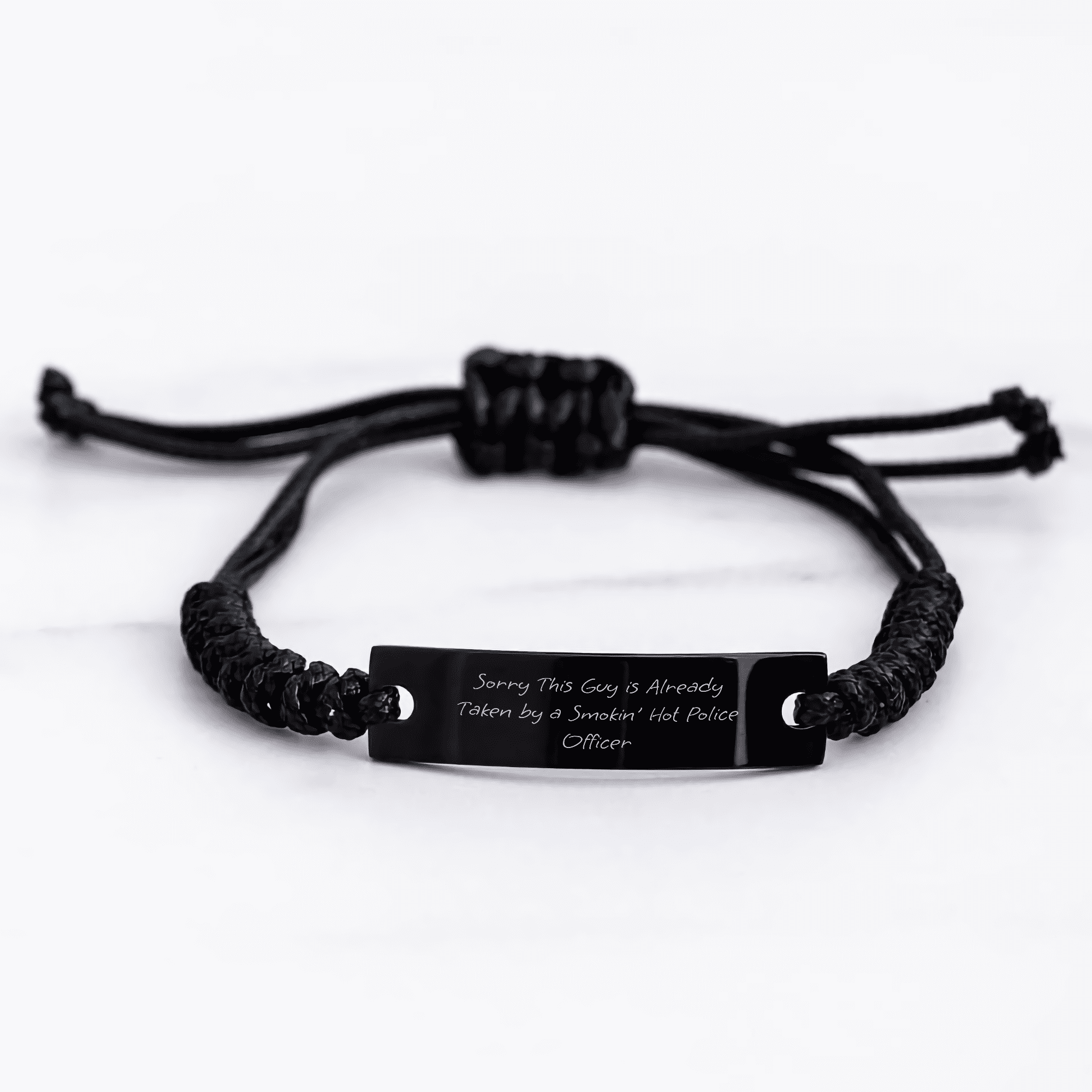Sorry This Guy Is Already Taken By A Smokin' Hot Police Officer, Gift for Police Officer, Rope Bracelet for Mother's Day, Gifts from Men, Gifts for Police Officer