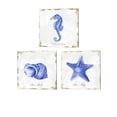 thumbnail image 2 of Metaverse Eva Watts 'Blue Sea Horse, Seashell & Starfish' Canvas Art (Set of 3), 2 of 5