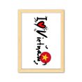 thumbnail image 1 of Cuadro de madera decorativa Unbranded I Love Vietnam palabra bandera amor corazón A4, 1 of 3