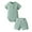 Light Green, variant on Newborn Baby Boy Clothes Ribbed Knitted Cotton Short Sleeve Romper +Pants Solid Color Summer Outfits Khaki 0-3 Months