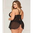 thumbnail image 2 of Seven 'til Midnight Womens Plus Size Wonderous Wire-Free Babydoll Set Style-10672X, 2 of 2
