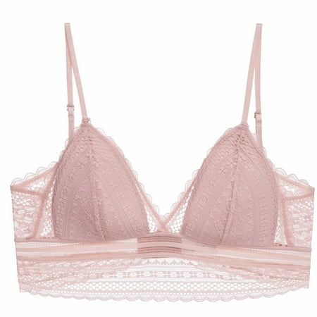

Knosfe Backless Eyelash Bralette for Women Lace Lightly Bras Women s Comfort Breathable Wireless Bra
