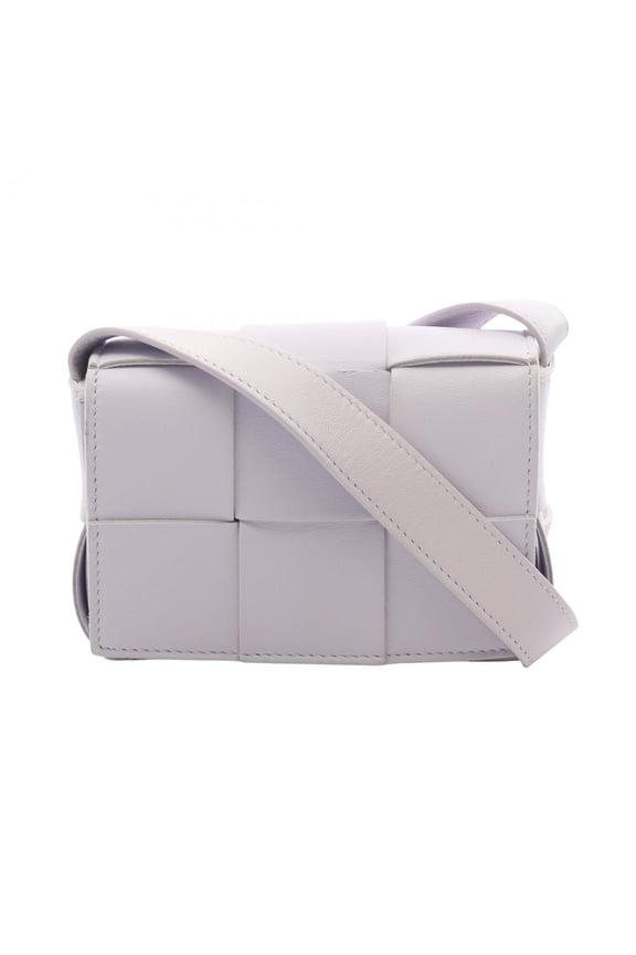 Pre-Owned BOTTEGA VENETA CANDY Cassette Mini Shoulder Bag Leather Women's Purple