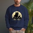 thumbnail image 3 of Men's 330g 100% Cotton Dropped Shoulder Crew Neck Sweatshirt-pumpkin cat, 3 of 15