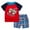 Y#1 Red, variant on Toddler Baby Boy Outfits Kids Boys Cartoon Plane Gentleman Shirt Tops Shorts Outfits Set For 2-3 Years