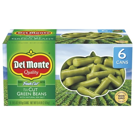 (6 Cans) Del Monte Cut Green Beans, 14.5 oz Can