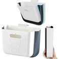 thumbnail image 1 of Hanging Kitchen Waste Bin Can Foldable Plastic Dustbin Wall Mounted (White), 1 of 5