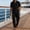 #70-Black, variant on Men Black Linen Cuban Collar Cargo Short Sleeve Shirt Cargo Long Pants Two Piece Set Beach Vacation Outfits Gifts for Father