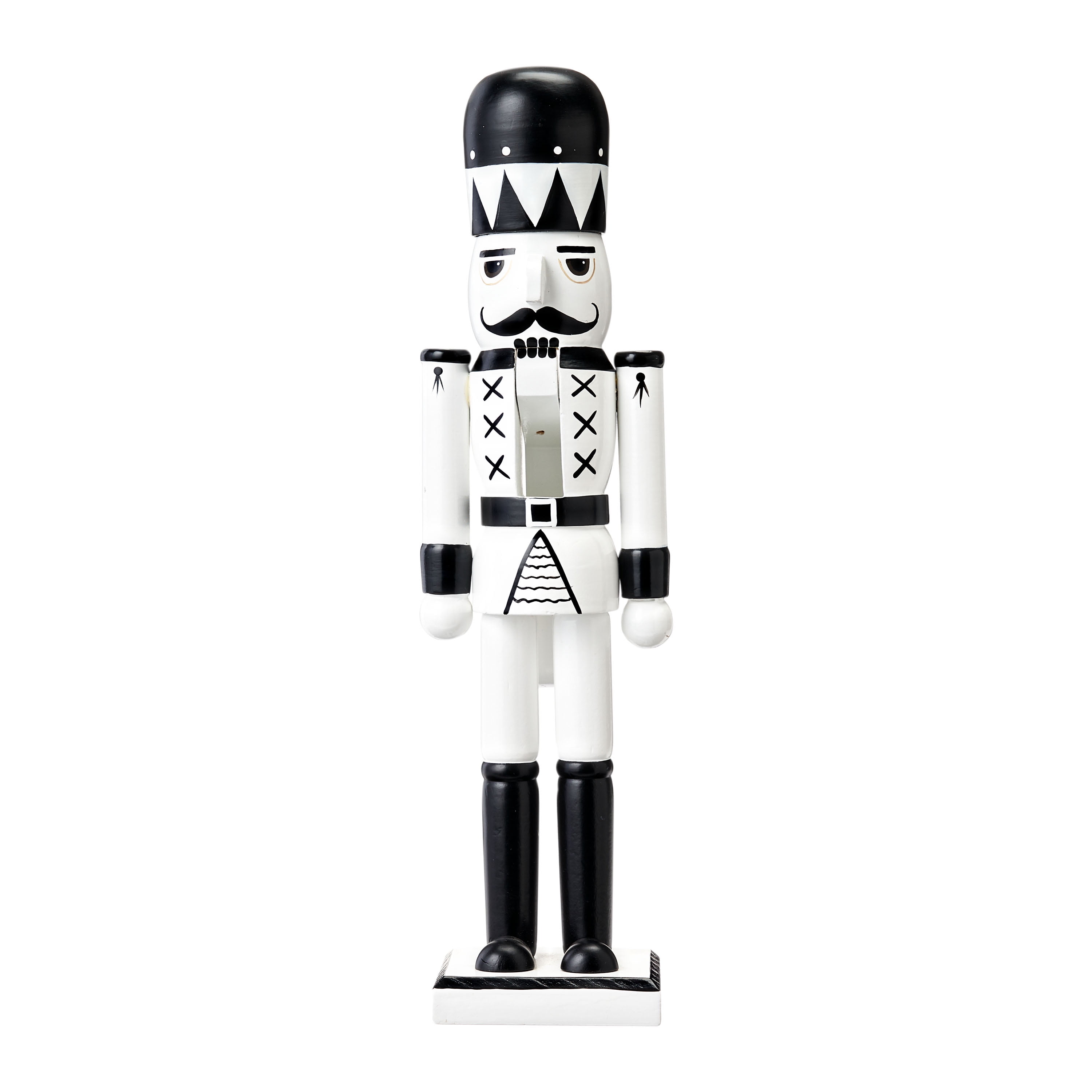 Holiday Time Black and White Decorative Nutcracker