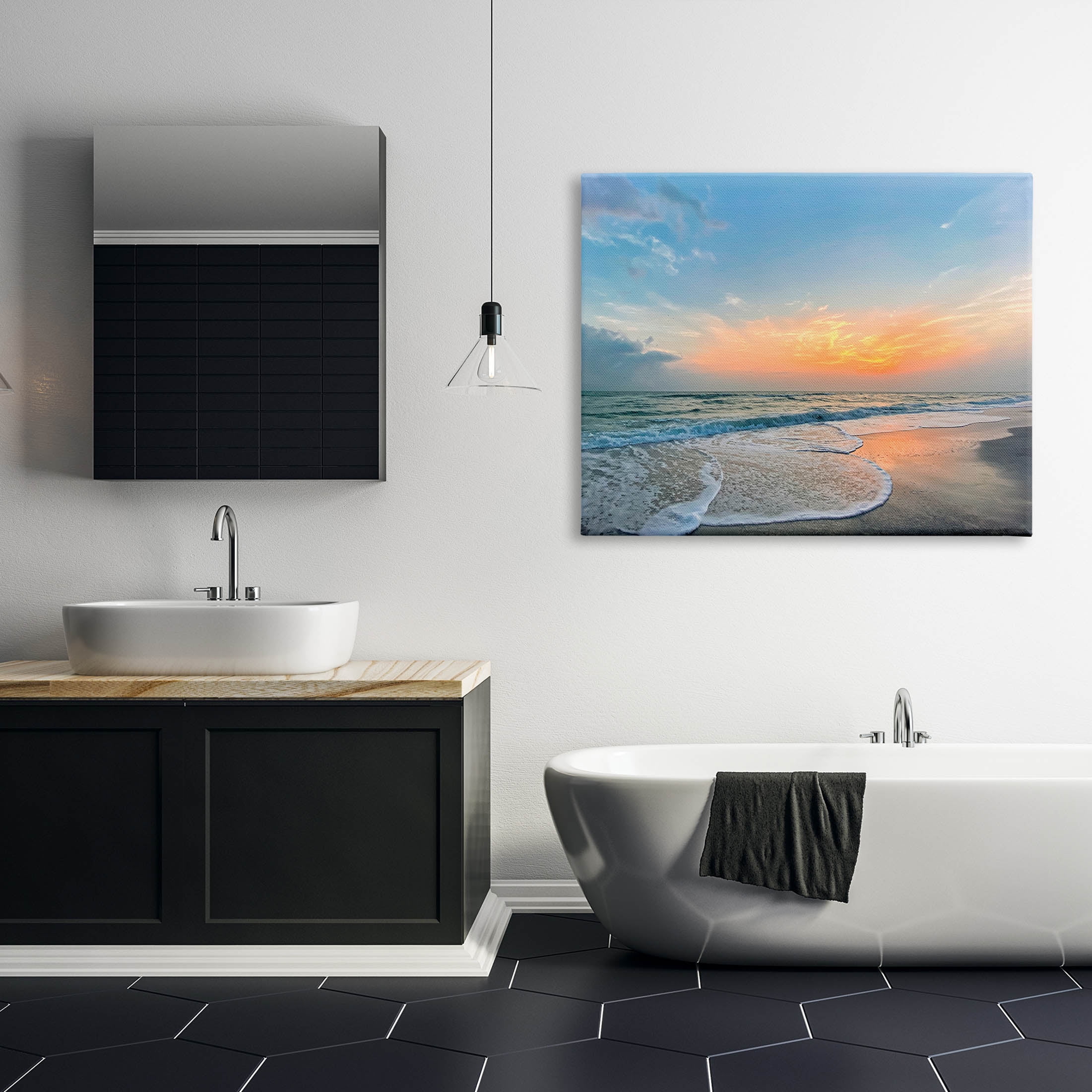 Stupell Industries Layered Beach Foam Sunrise Photograph Gallery Wrapped Canvas Print Wall Art, Design by Mary Lou Photography