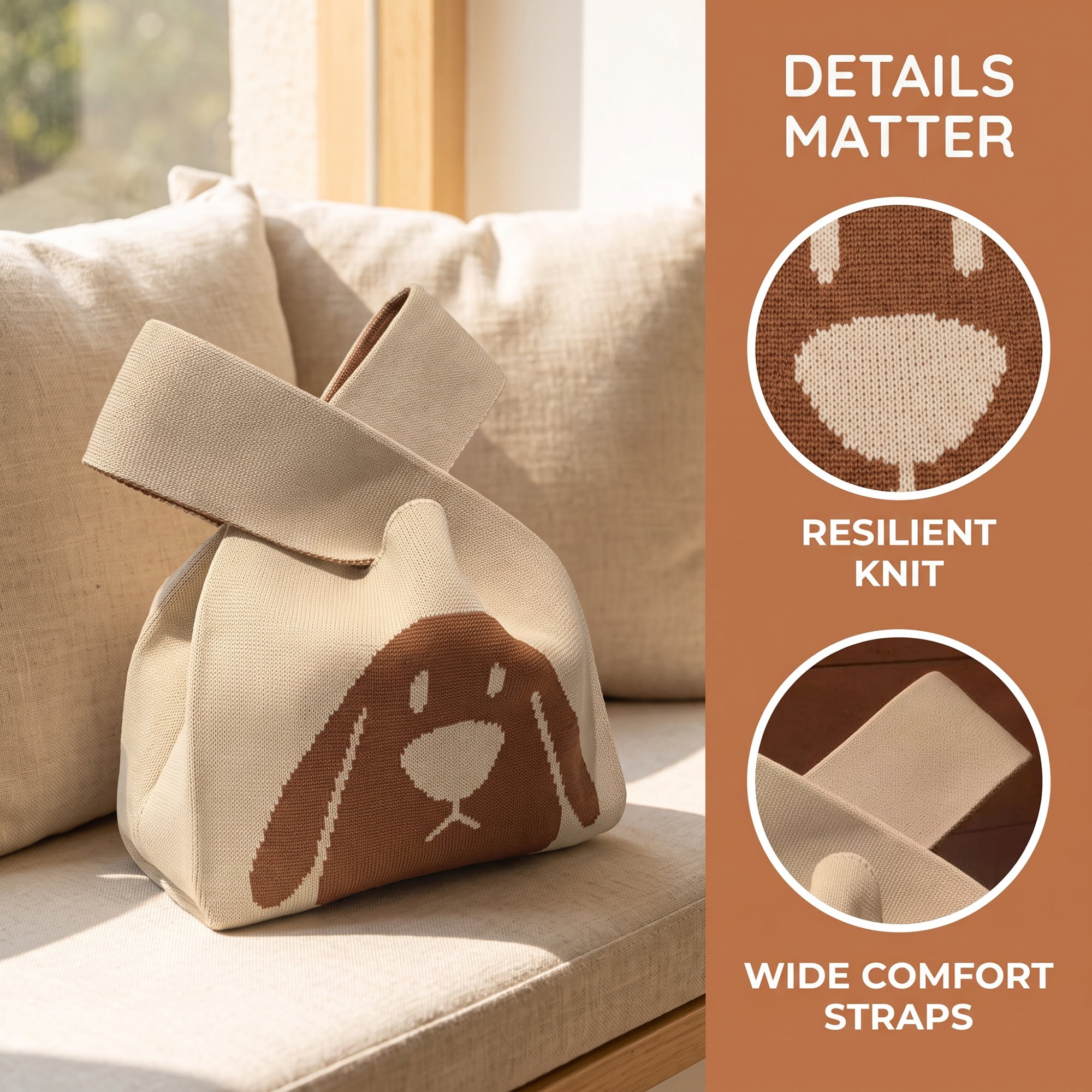 Unique Bargains Cute Cartoon Gift Bags with Handles for Parties 7.5" x 13.4" Brown