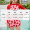 thumbnail image 3 of ITSAME Girls Rash Guard Bathing Suit, Crewneck Print Top and Swim Trunks 2-Piece Cute Swimsuit Set Watermelon Red 10-11T, 3 of 6