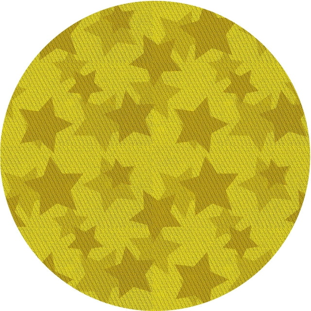 Ahgly Company Tapis d'Intérieur Lavables en Machine, Ronds, Jaunes Transitionnels, 8' Ronds