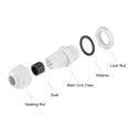 thumbnail image 3 of M16x1.5 Cable Abrazadera 4mm-8mm Cable Agujero Impermeable Nylon Junta Ajustable Contratuerca con Arandela Blanco 10Uds, 3 of 7
