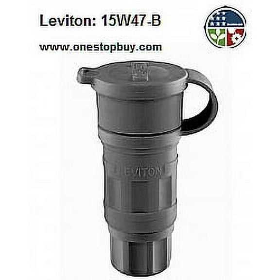 Leviton 15W47-B 5-15R Wetguard Connector Industrial - Black