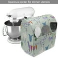 thumbnail image 2 of Llama Stand Mixer Cover, Hand Drawn Like Colorful Art Design Alpaca Herd and Cacti Illustration, Kitchen Appliance Organizer Bag Cover with Pockets, 5 Quarts, Mint Green and Multicolor, by Ambesonne, 2 of 4