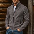 thumbnail image 7 of Gamivast Mens Cardigan Sweater Full Zip Knit Casual Stand Collar Jacket Fall Winter Warm Outerwear Ribbed Knitwear Coat with Pockets, 7 of 7