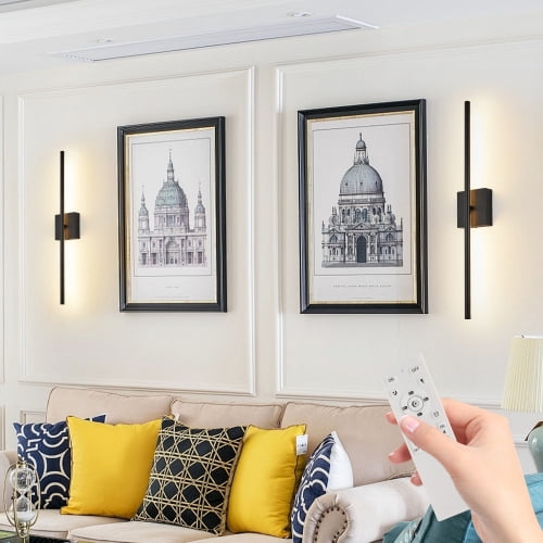 ACE-LIGHTS,2-Pack Modern LED Wall Sconce,Minimalist Indoor Wall Light Fixtures,Black Matte Finish for Living Room,Bedroom,Hallway,Hotel and Home Decor(Black)