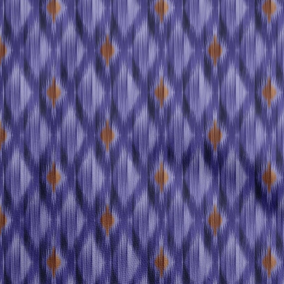 oneOone Cotton Flex Medium Blue Fabric Ikat Sewing Craft Projects Fabric Prints By Yard 40 Inch Wide