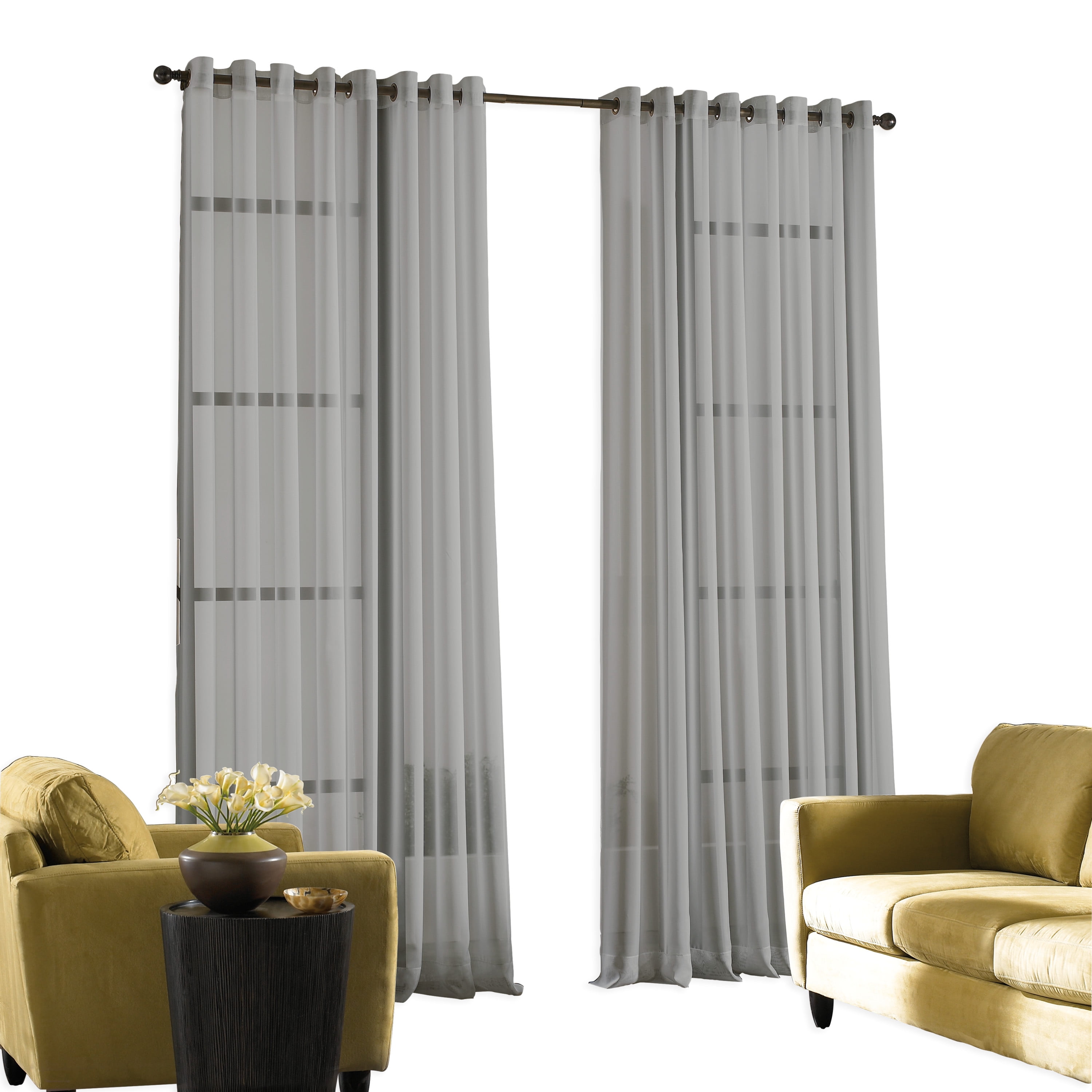 Curtainworks Soho Voile Grommet 84" , Silver, Adult