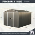 thumbnail image 6 of CarButler 8x10ft Metal Outdoor Storage Shed with Lockable Sliding Doors for Garden Backyard Patio Gray, 6 of 7