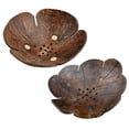 thumbnail image 4 of Tineasur Set of 2 Dark Brown Coconut Wood Bowls, Multipurpose Wooden Storage Dishes for Candy, Keys, Snacks, and Small Items, 4 of 6