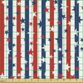 thumbnail image 2 of Ambesonne 4th of July Fabric by the Yard Upholstery, Patriotic Art Design, 1 Yard, White Red Dark Lavender, 2 of 5