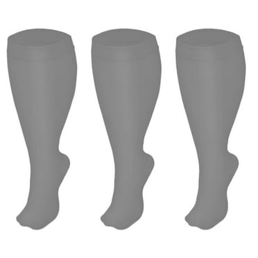 AUQ 3Pcs Compression Socks,Supportive Knee High Socks for Athletes,Compression Socks for Men to Improve Performance,Gray