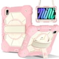 thumbnail image 1 of Funda Resistente a Golpes para iPad A16 11th / iPad A16 10th, Funda Protectora de Silicona Anti-caída + Capa de PC con Asa Giratoria de 360°, Correa para el Hombro, Rosa, para iPad A16 11th/10th, 1 of 8