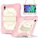thumbnail image 1 of Funda Resistente a Golpes para iPad A16 11th / iPad A16 10th, Funda Protectora de Silicona Anti-caída + Capa de PC con Asa Giratoria de 360°, Correa para el Hombro, Rosa, para iPad A16 11th/10th, 1 of 8