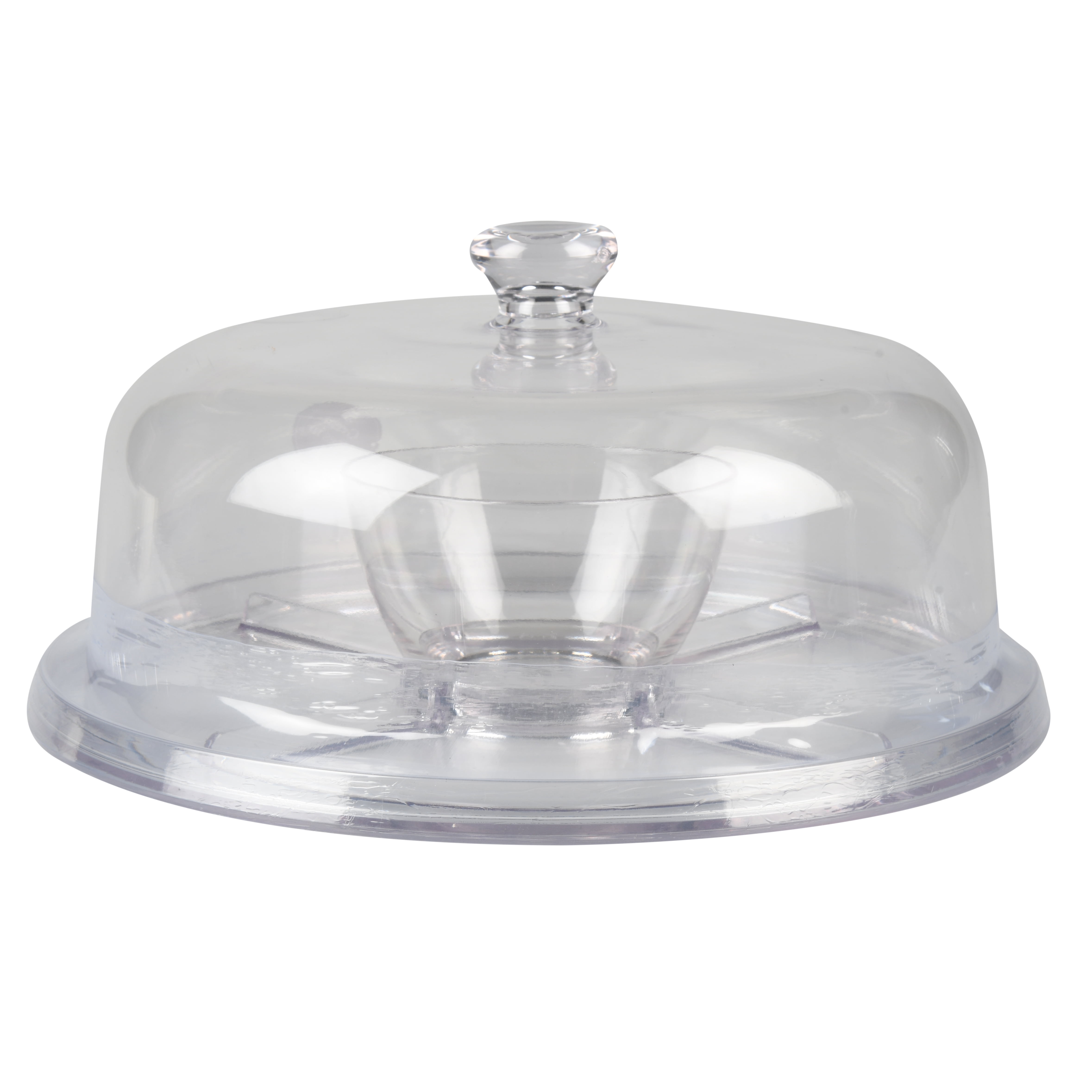 Clear Acrylic Cake Stand Cupcake Muffin Plate with Cake Dome Lid Display Plastic 