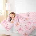 thumbnail image 3 of jejeloiu Ribbon Bowknot Bow 7-Piece Twin Bedding Sets,Orange Stars Print Bedding Comforter Set For Bowtie Girls Reversible, 3 of 7