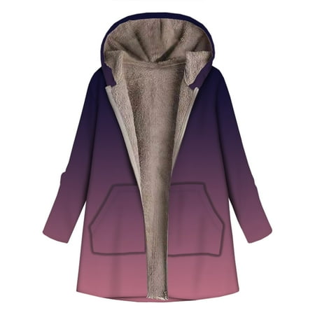 

Flash Picks Sale Christmas Women s Warm Soft Long Sleeve Colorblock Hooded Drawstring Pocket Zip Jacket Stylish Trench Coat Jumper TopsBlouse