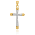 thumbnail image 5 of 14K Solid Two Tone Gold Latin Mexican Holy Cross Necklace Religious Chain Pendant Jesus Christ Charm, 5 of 13