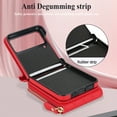 thumbnail image 6 of TECH CIRCLE for Samusng Galaxy Z Flip 4 Case, Wallet Crossbody Cute Case with Card Holder Slot, Zipper Handbag Strap Lanyard Wrist Leather Case for Women Girl Shockproof Bumper Cover, Red, 6 of 6
