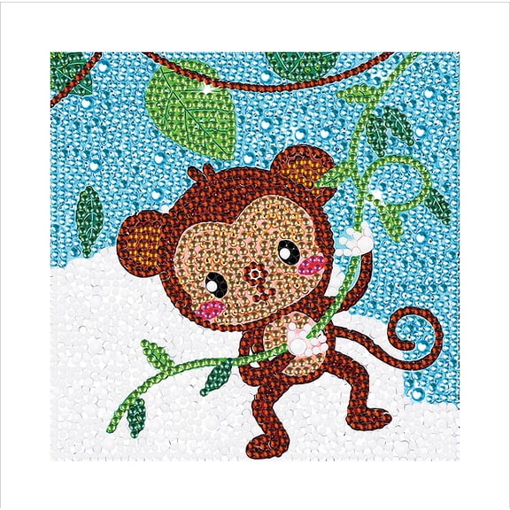 Diamond Painting Kit, Monkey 5D Diamond Painting Starter Set Easy and Fun DIY Craft Kit Perfect for Beginners' Creative Art Activities 7.09 x 7.09 in