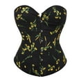 thumbnail image 1 of Faja reductora de cintura para mujer, con estampado de girasoles, estilo vintage, con tirantes tipo corsé, sin mangas, 1 of 8