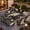 Black, variant on XIZZI 13-Piece Outdoor Furniture Patio Set with Fire Pit Table and Swivel Rocking Chair, Wicker Outdoor Sectional Sofa Conversation Set with Solar Coffee Table for Patio, Garden, Large Villa, Blue